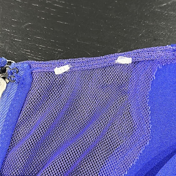 Cooperative Blue Scalloped Layered Peplum Mini Dress - 4 - Picture 3 of 11